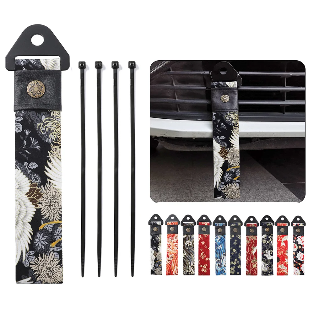 

Tow Strap Car Modification Sports Koi Red For Ancient Japanese style Bumper Traction Rope Trailer Hook Fit for Decorative Belt