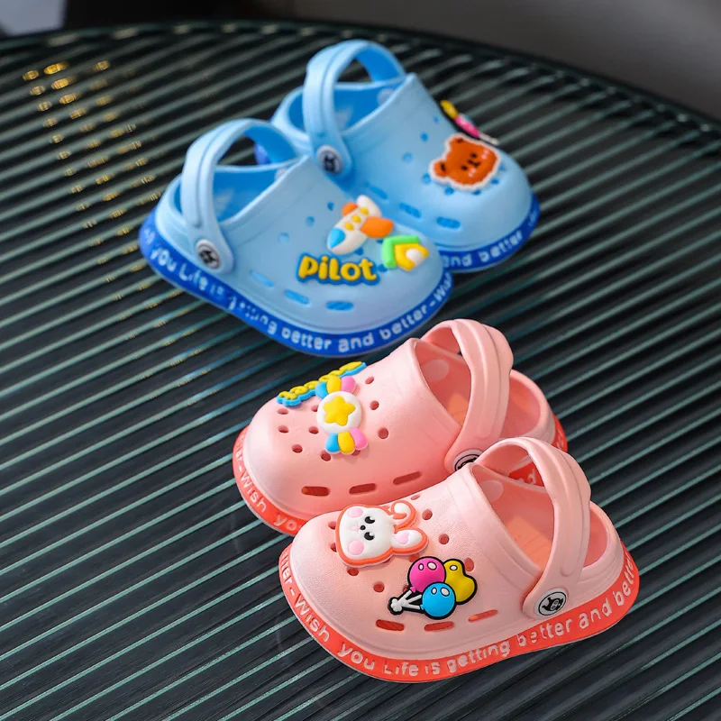 Cartoon Baby Slippers Boys Girls Summer Outdoor Beach Shoes Antislip Bathroom Toddler Sandals Kids 1-6 Years Pantufa Infantil