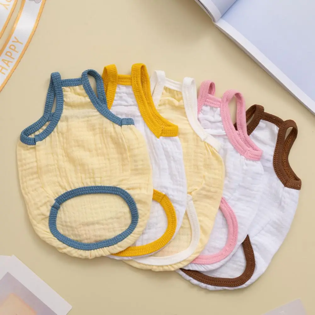 

Lovely Cat Vest Breathable Thin Cartoon Cat Pattern Pet Dog Cat Sling Vest Fine Workmanship Pet T-shirt Daily Wear