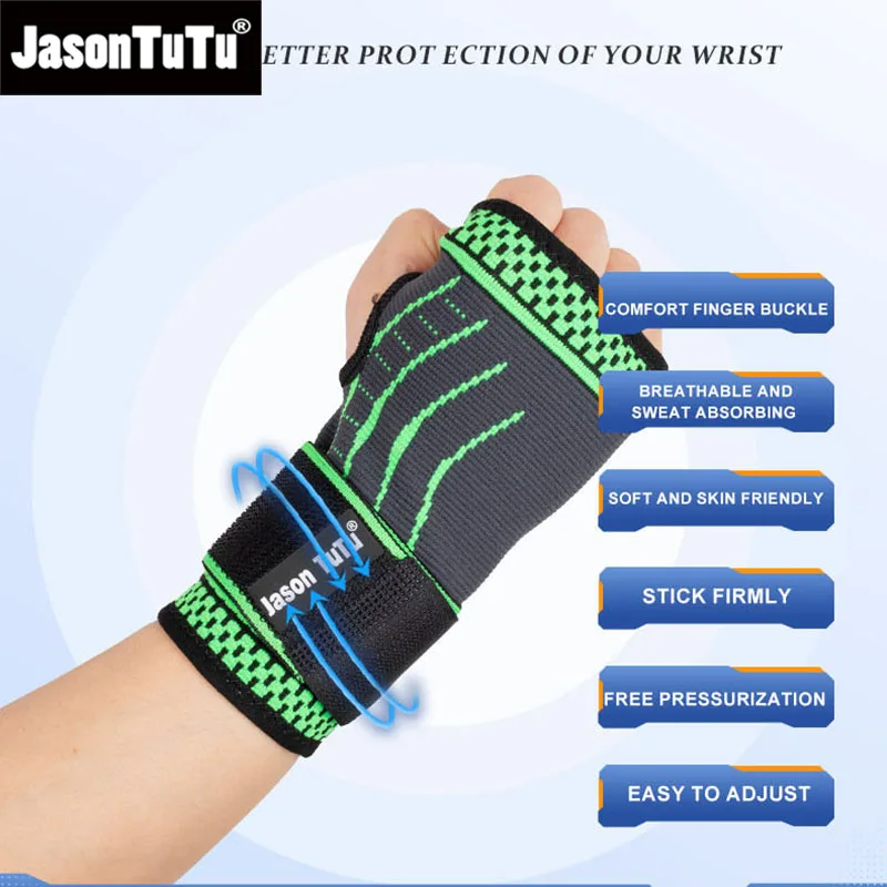 JASONTUTU 1 шт. наручный Бандаж с нажимным ремнем спортивный Защитный Браслет вязаный