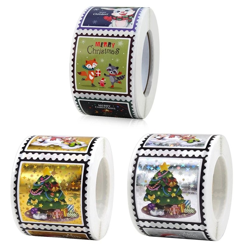 

300pcs Merry Christmas Stickers Bronzing Stickers Seal Labels Stickers For DIY Gift Baking Package Envelope Stationery Decor