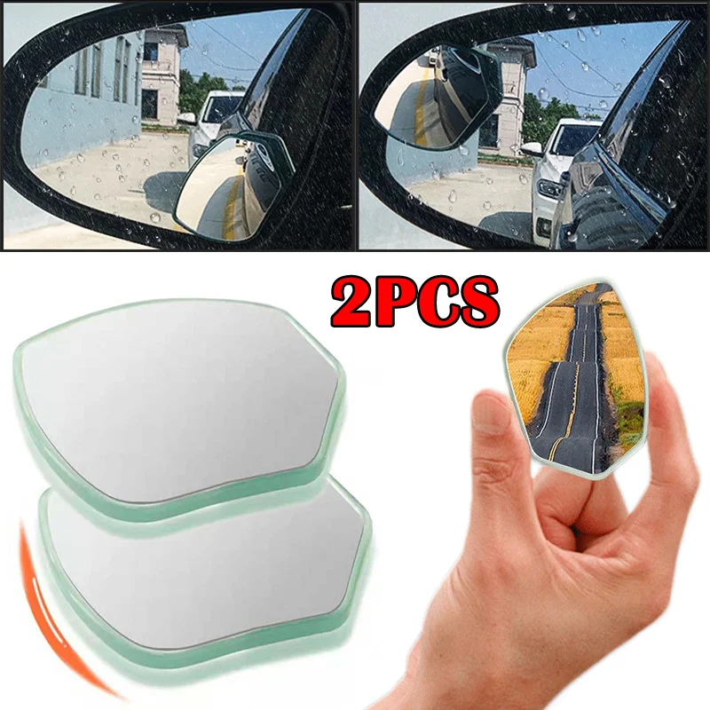 Купи 2Pcs 360 Degree HD Blind Spot Mirror Adhesive Car Wide Angle Side Rearview Mirror Universal Adjustable Rotation Rearview Mirror за 108 рублей в магазине AliExpress