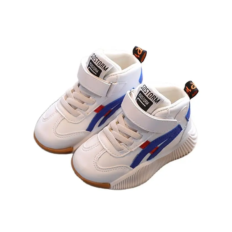 Осенние ботинки для маленьких девочек и мальчиков искусственная кожа Детская