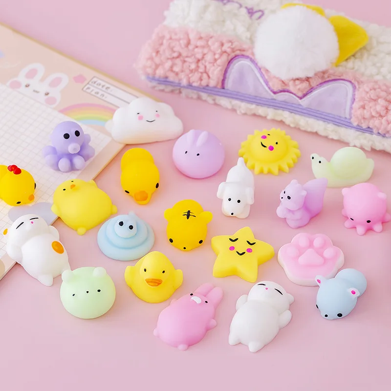 

50-10Pcs Kawaii Squishies Mochi Anima Squishy Toys For Kids Antistress Ball Squeeze Party Favors Stress Relief Toys For Birthday