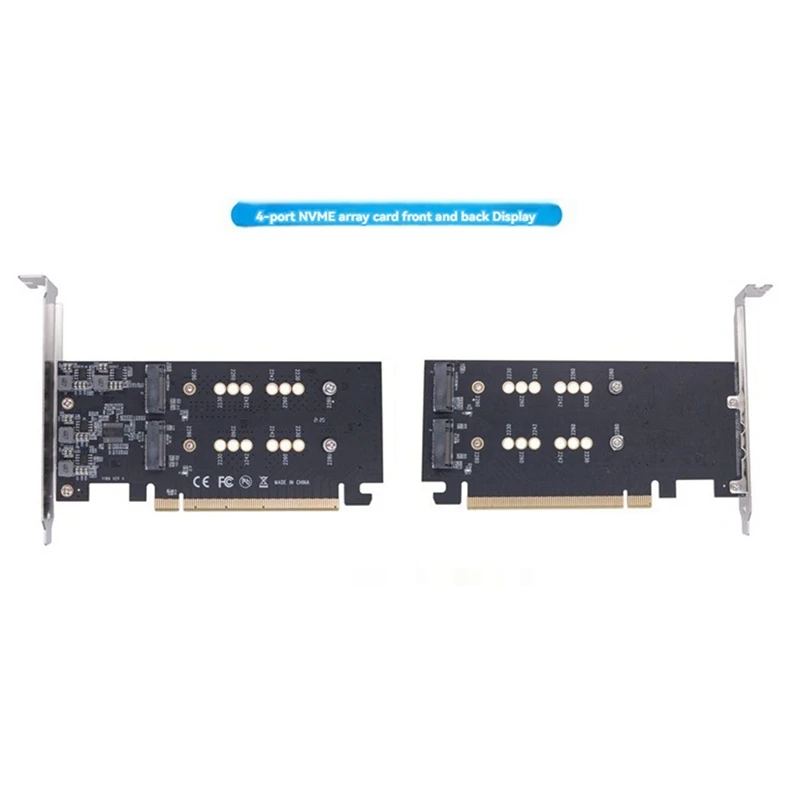 M.2 M Key SSD-накопитель для Pcie X16 4-канальная разделенная карта массива 4X32 Гбит/с