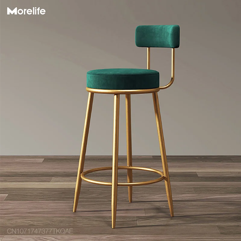 

Nordic Bar Chair Light Luxury Home Island Golden Bar Stool Modern Minimalist High Chair Bar Chair Back Bar Stool Salon Furniture