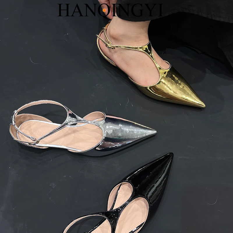 

Women Modern Sandals Female Shoes For Elegant 2023 Designer Party Fashion Ladies Sandals Black Pointed Toe Slides Footwear