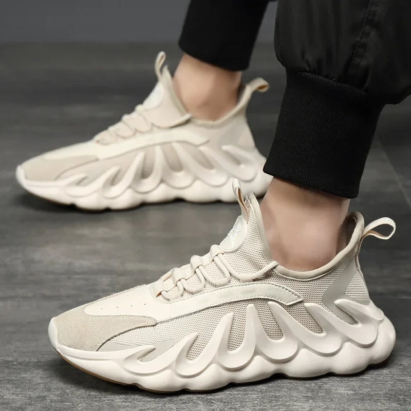 

Мужские кроссовки на толстой подошве, дышащие тканевые, Повседневная модная обувь, весна-осень