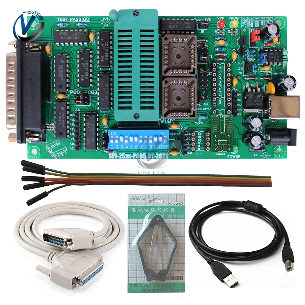 

SPI 25xx PCB5.0T-2021 Willem EPROM Programmer BIOS009 PIC Support 0.98d12 Promotion Clip PLCC32+SOIC 8 Pin Adapter