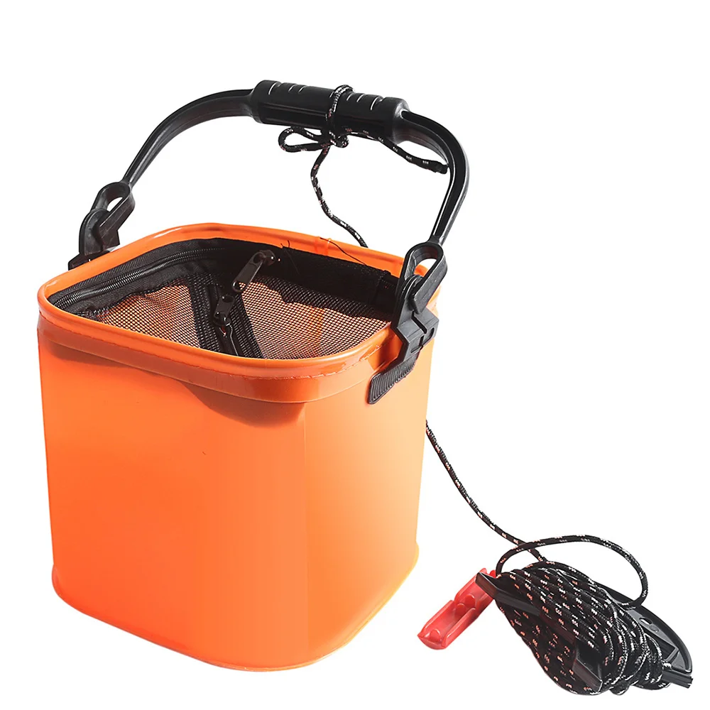 

Portable Folding Fishing Bag EVA Fishing Bucket Waterproof Thickening Fishing Tackle Boxes With Rope Random Color Sent