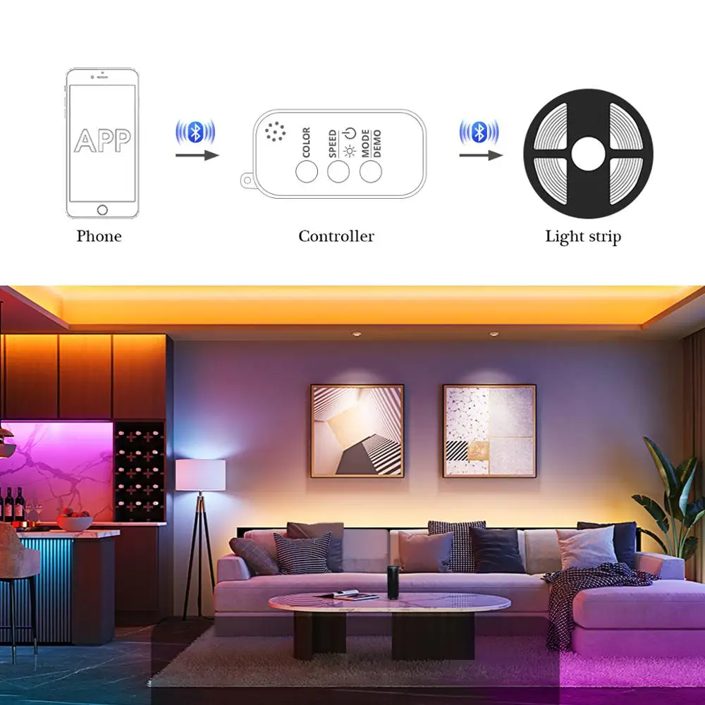 Умный контроллер Bluetooth RGB постоянного тока 5 В 12 24 светодиодный синхронизации