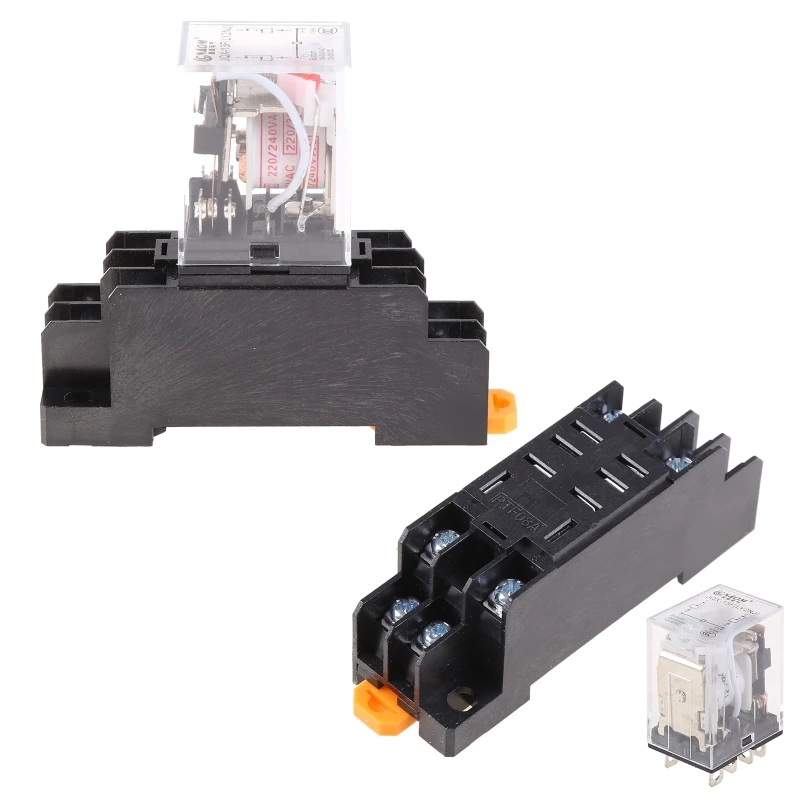

LY2NJ Intermediate Relay MY4N-J AC 220V for Dc 12V 10A 8 Pin With Base