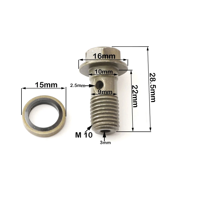

2 шт. M8/M10x1.25 Гидравлический Тормозной мастер цилиндр Масляный шланг винт банджо болт мотоциклетный Универсальный трубчатый винт болты
