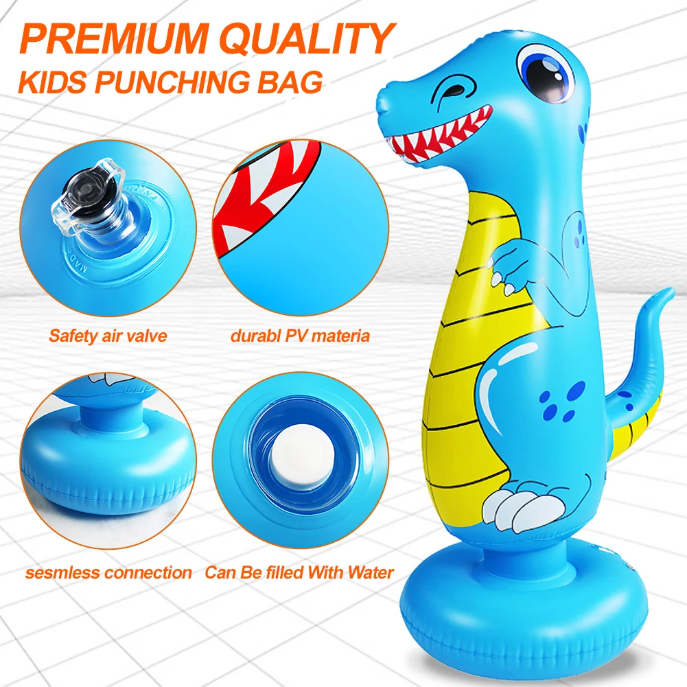 

120cm Punching Bag Boxing Inflatable Punching Bag Kids Tumbler Children Games Standing Sandbag For Boy Girls 5 6 7 8 9 10 Years