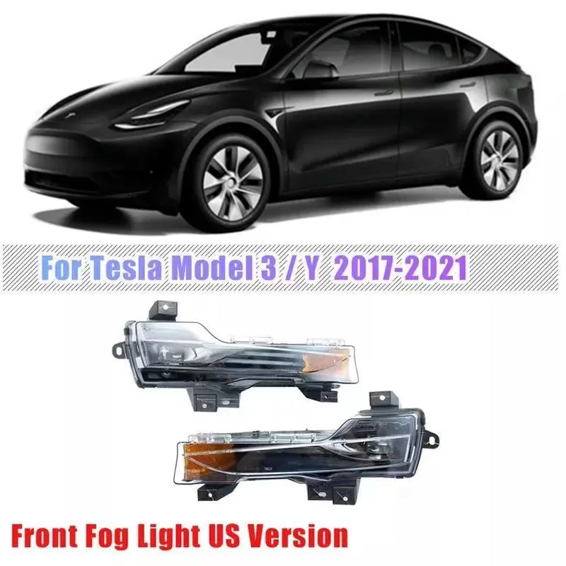 

Передние противотуманные фары Tesla Model 3 / Y для 2017 18 19 20 2021, светодиодные фары дальнего света, дневные ходовые огни, янтарная верхняя версия для США