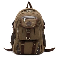 mens backpack canvas fashion school bag large capacity travel laptop container 42cm13cm31cm for male and female