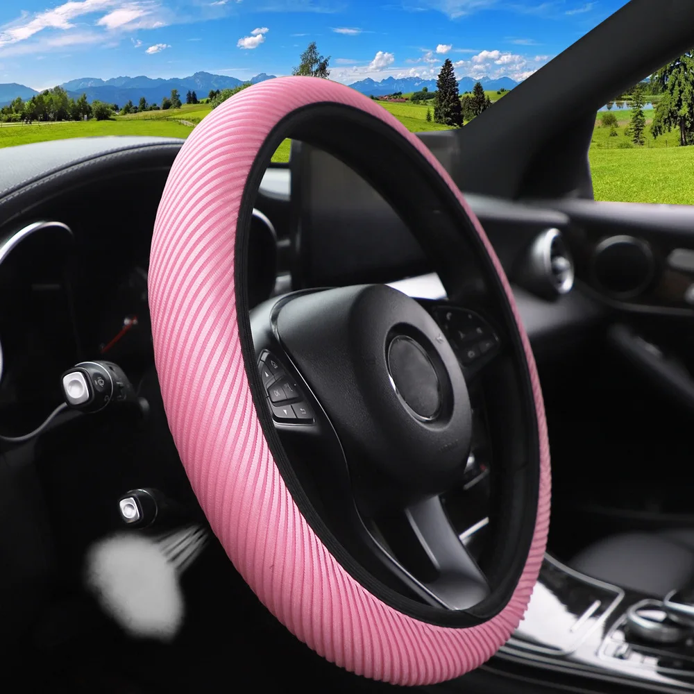 

Car Silicone Steering Wheel Cover Wheel Protector Case Auto Interior Accessories Four Seasons Universal Accessory Car Tool