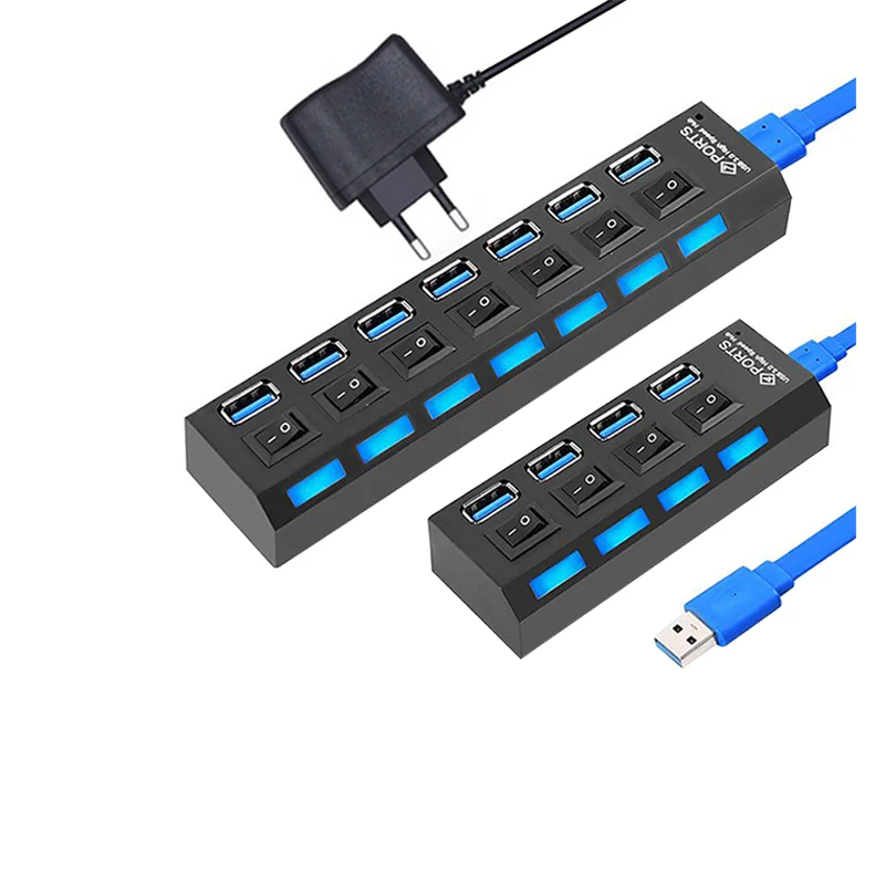 

Концентратор USB 3,0, 5 Гбит/с, с выключателем