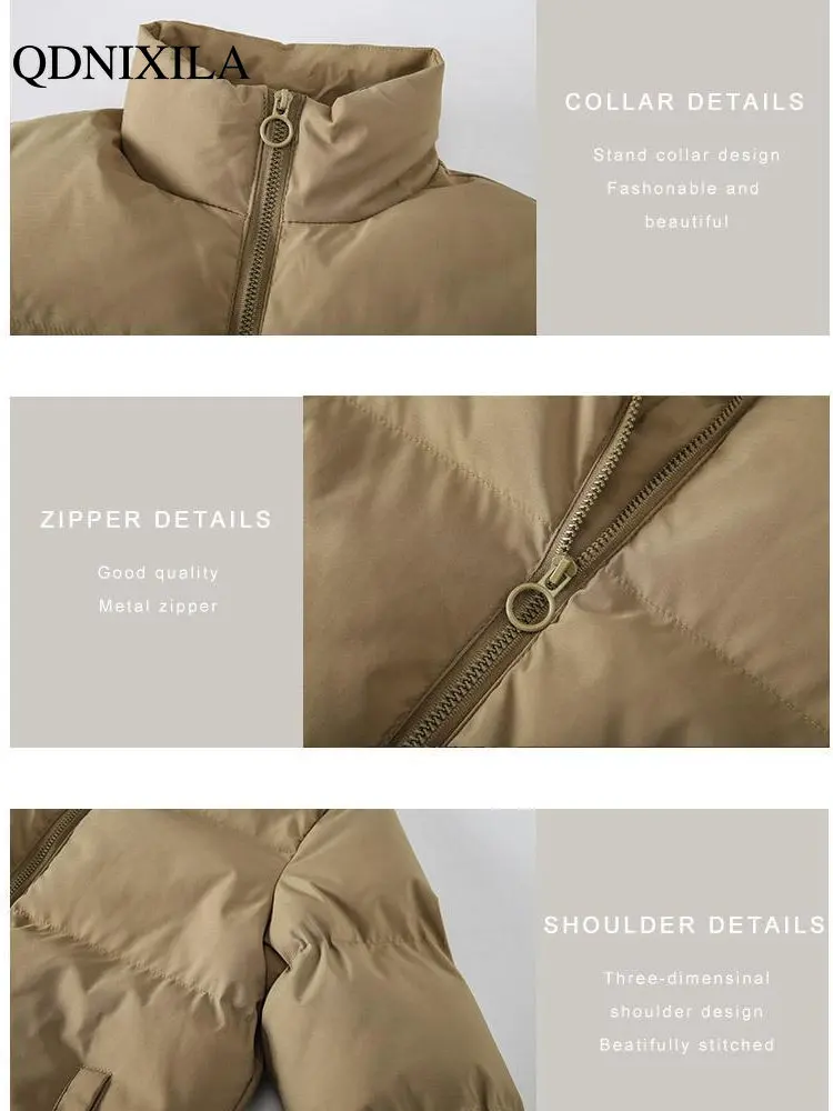 2022 Autumn Winter New Women's Parkas Jackets Sale Very Warm Padding Bread Cold Coat Stand Collar Cotton Short Clothes Casual