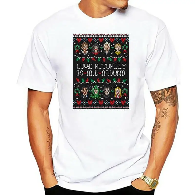 

Men tshirt Love Actually Ugly Christmas Sweater Love Actually T Shirt Printed T-Shirt tees top