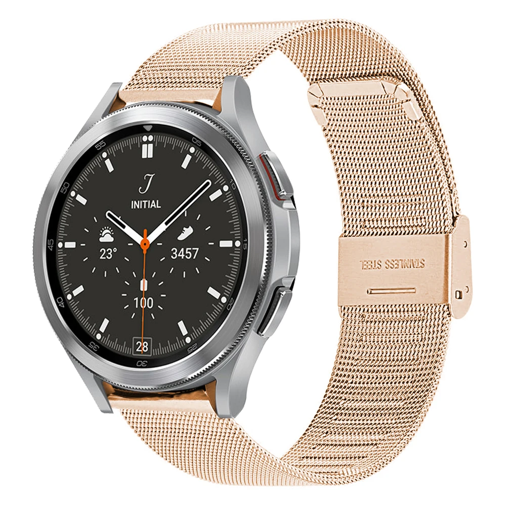 

For samsung galaxy watch 4 clasic 46mm 42mm band 20mm 22mm strap for galaxy watch 4 40mm 44mm 3 45mm 41mm band Metal mesh loop