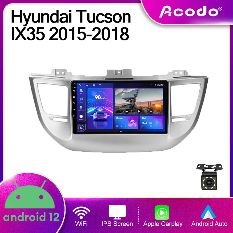 

Автомобильный видеоплеер Acodo, 9 дюймов, Android 12 Carplay, 2Din, для Hyundai Tucson IX35 2015-2018, Wi-Fi, BT, FM, SWC, GPS, IPS экран, стерео