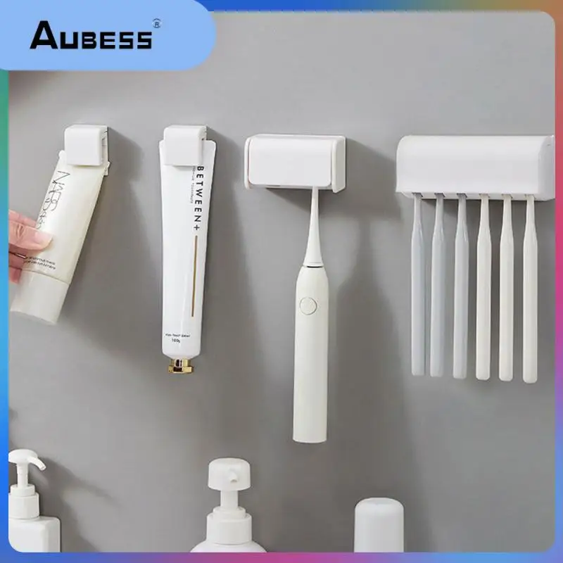 

2/4/5PCS Wall-mounted Toothpaste Holder Anti-pollution Toothbrush Holder Punch-free Toothbrush Drain Storage Rack Dustproof