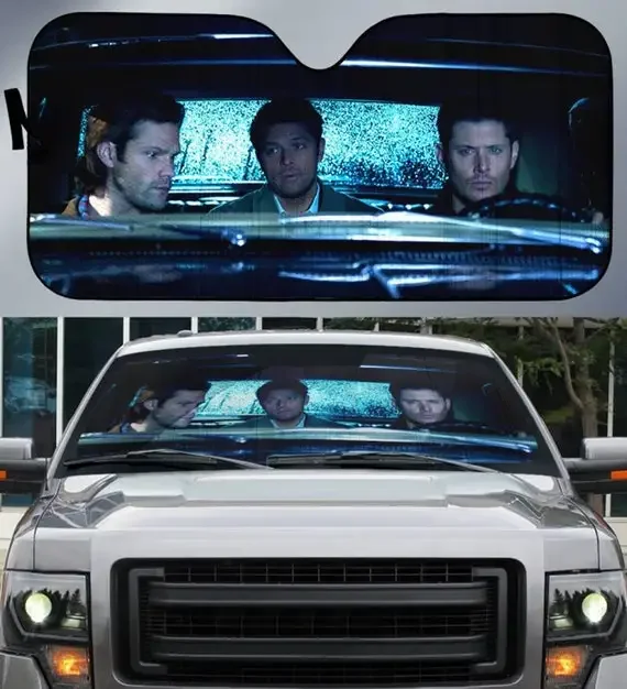 

Сверхъестественные фильмы Sam Dean Winchester Castiel Автомобильный козырек от солнца, автоаксессуары, автоматический козырек от солнца, козырек от солнца для автомобиля, лобовое стекло автомобиля