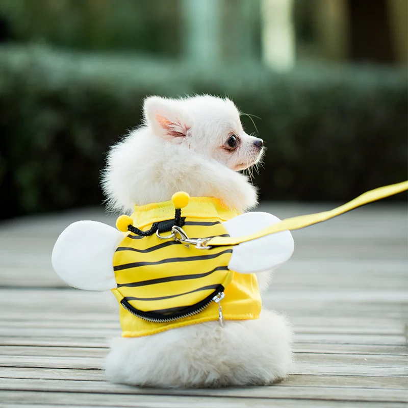 

Pet Supplies Cute Bee Vest Harness with Dog Leash for Small Medium Dogs Collar Chest Strap Pomeranian Chihuahua Schnauzer Teddy