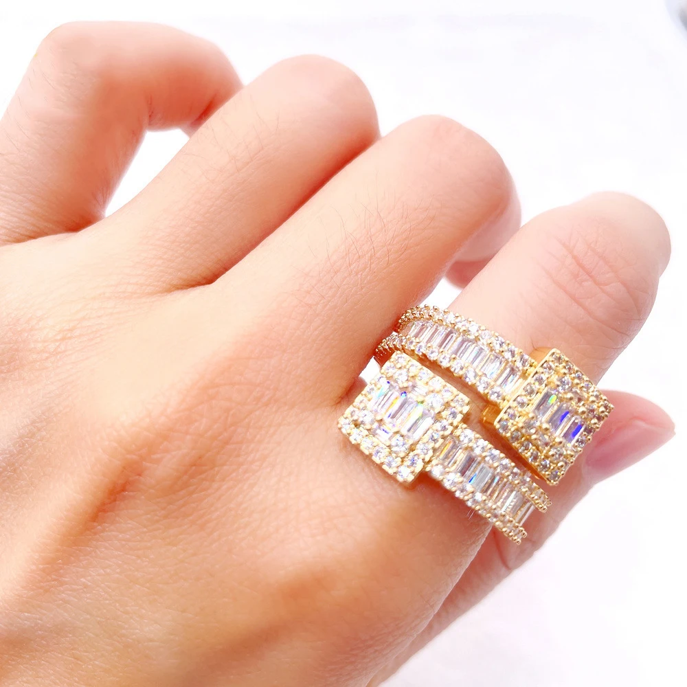 Square Moissanite Rings For Women S925 Silver Wedding Ring Finger Jewelry Men Real Diamonds Pass Tester Free Shipping