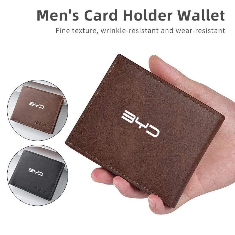 Мужской кошелек повседневный кожаный для монет кредитный фотобумажник зажим