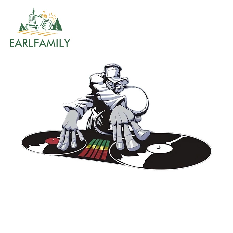 

EARLFAMILY 13 см x 11,2 см для диджея на работе, забавная искусственная Автомобильная оболочка, наклейки, автомобильное ветровое стекло, багажник, водонепроницаемое украшение