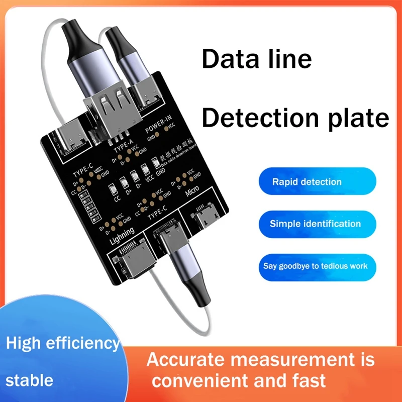 

1Set Data Cable Detection Board USB Cable Tester PCB For IOS Android Type-C Data Cable Test