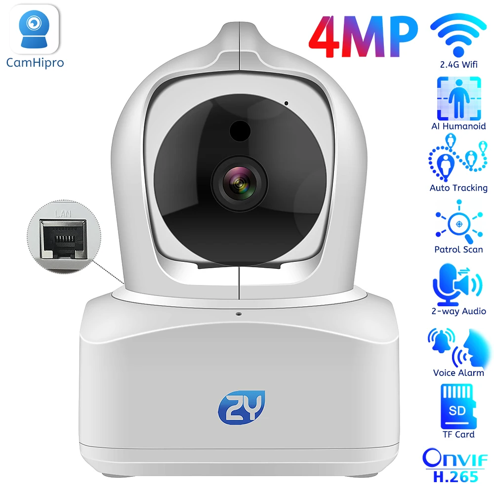 

4MP Indoor Wifi Camera 3MP Smart Home Security Dome IP Camera 15M IR Night Vision Humanoid Tracking Wireless PTZ Camera CamHipro