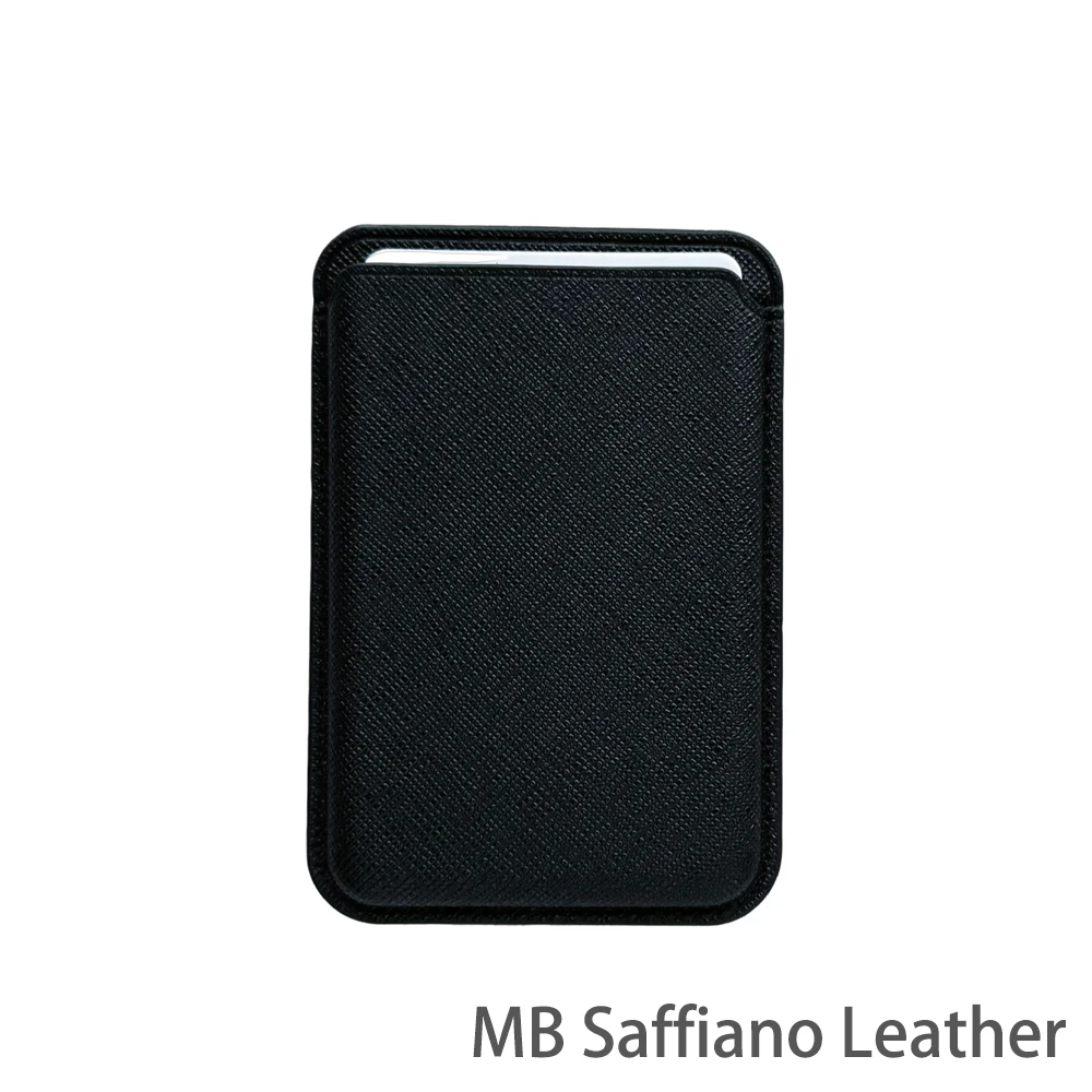 Magnetic Suction Type Luxury Mb Saffiano Leather Card Holder for Apple Iphone 15 14 13 12 Mag Safe Wallet for Phone Accessories