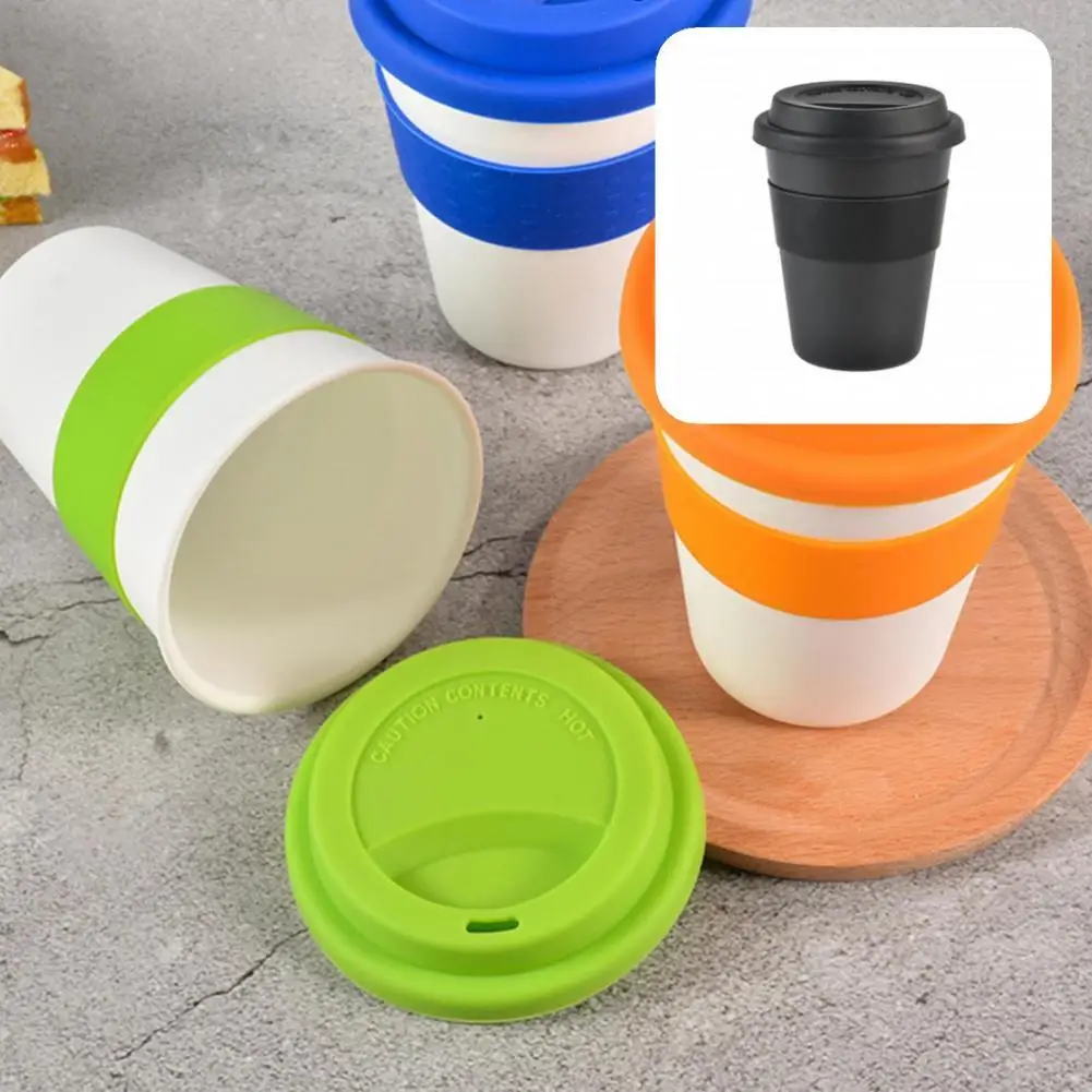 

Beverage Cup Eco-friendly Portable Leak-proof Anti-slip Coffee Mug with Silicone Protective Sleeve Water Cup for Office