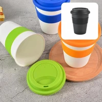 beverage cup eco friendly portable leak proof anti slip coffee mug with silicone protective sleeve water cup for office