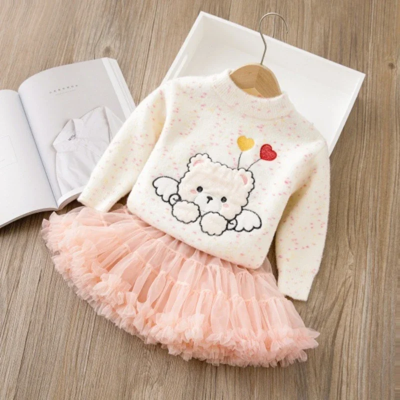 Комплект свитера для девочек осенне-зимний новый свитер с длинными рукавами и