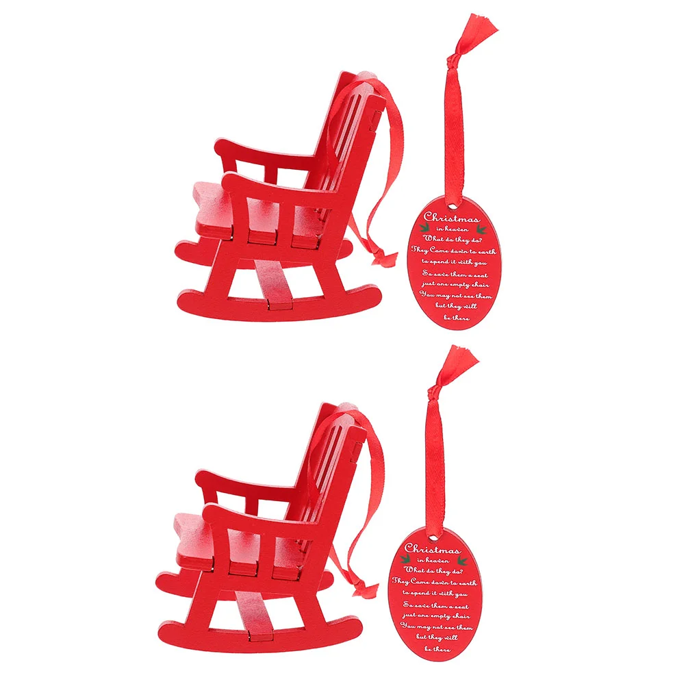 

Wooden Chair Furniture Miniature Pendant Rocking Decoration Supplies Treechairs Bench Hanging Chairl Christmas Party Wood Easter