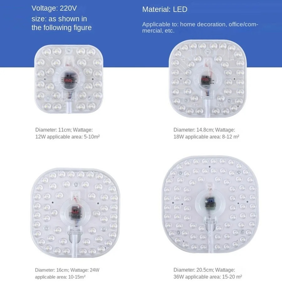 Muunnn LED AC220V Module Source Ceiling 36W 24W 18W 12W  LED Ring PANEL Circle Light Square Ceiling Board The With Magnet images - 6