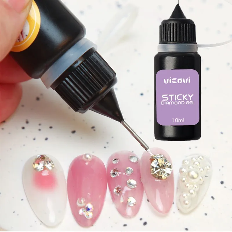 

1 Bottle 10(g/ml) Edge-Sealing Nail Glue Rhinestone Sticky Gel Adhesive Glue Nail Enhancement No Wipe Seamable Manicure Nail Gel