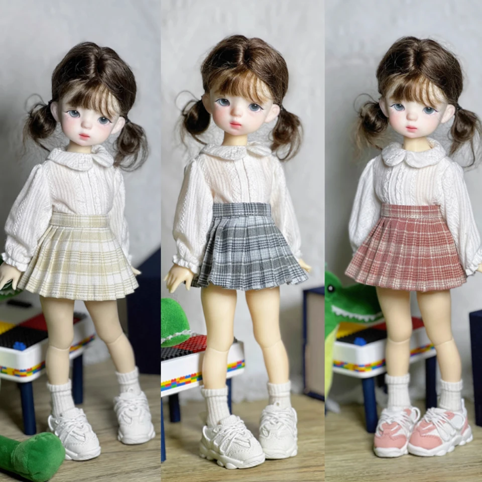 

Bjd Pleated Skirt 6 Points BJD Boundary Doll Clothing Student Plaid Skirt