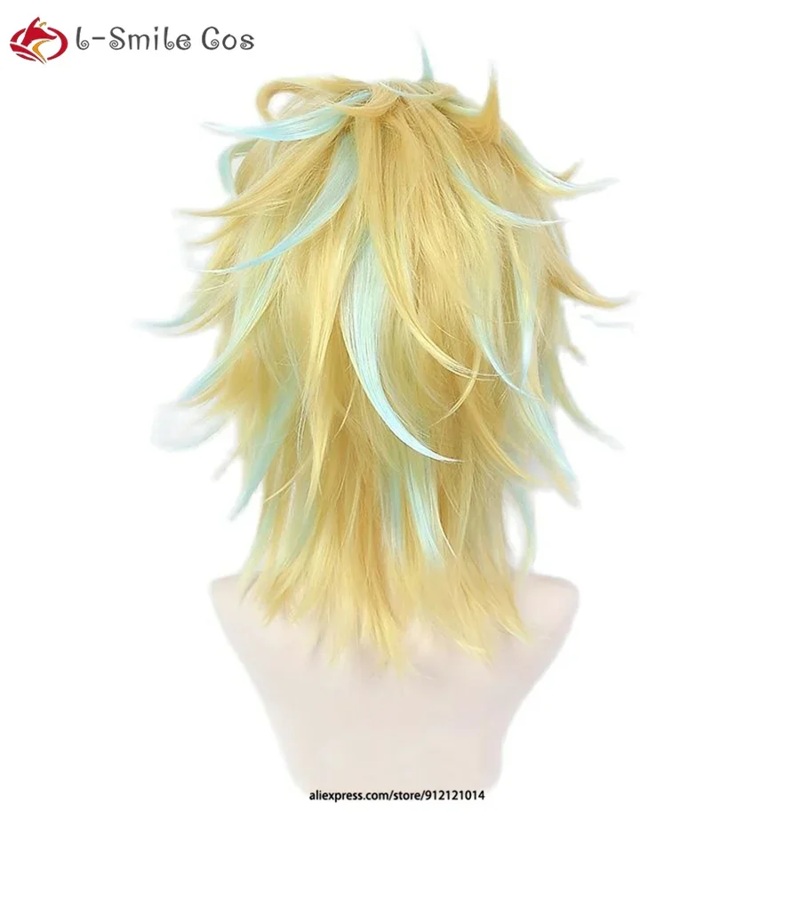 Аниме Токио Мстители Риндо Хайтани Косплей Парик Золотисто-Синий Фиолетовый