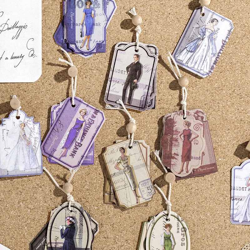 

20Packs Wholesale Stickers Modern Times Fashion Prom Ladies Clothes decorate Stationery skirt dress suit Materiales 60*40mm