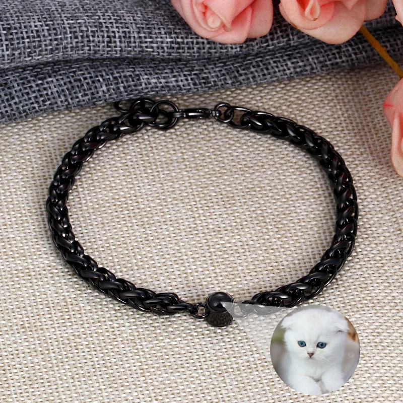 Punk Style Cuban Chain Bracelet For Men Personalized Custom Photo Projection Bracelet Women Jewelry Couple Gifts