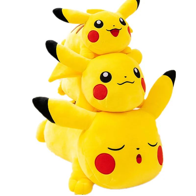 

In stock Anime Pokemon Sleeping Series Charmander Pikachu Anime Pikachu Plush Pillow Toys Kawaii Animal Doll Xmas Kid Gifts