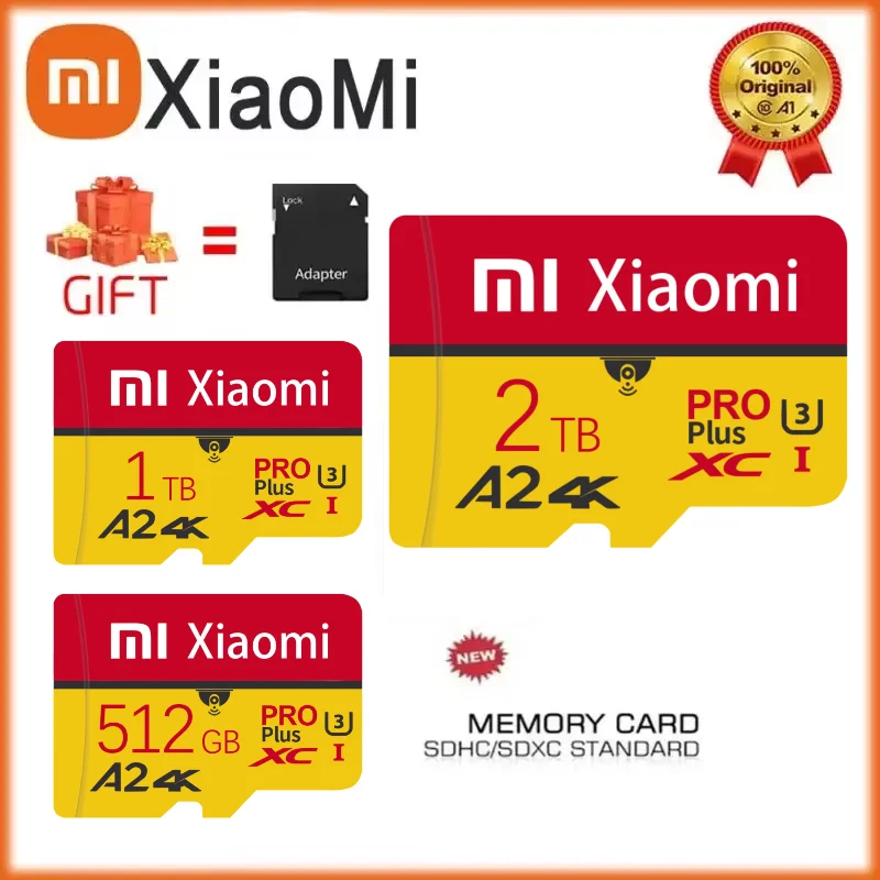 Оригинальная карта памяти Xiaomi 1 ТБ 2 Высокоскоростная Micro TF SD 512 ГБ SD-карта V60 U3