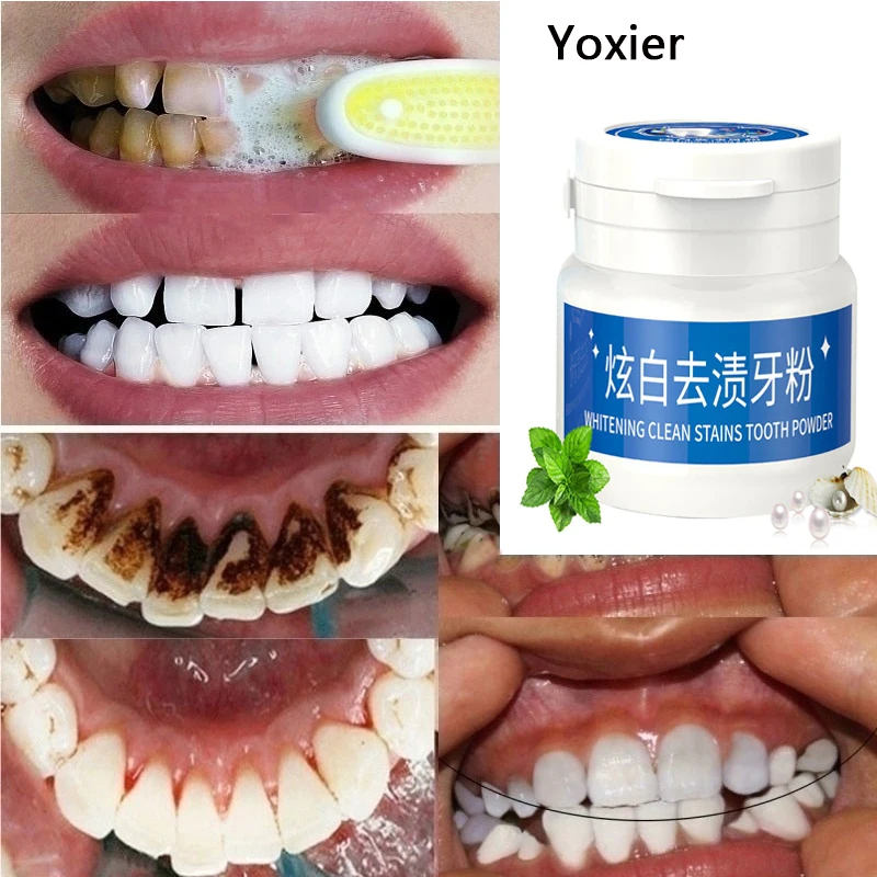 30g Whitening Powder Teeth Whitener Natural Pearl Remove Plaque Stains Cleaning Fresh Breath Oral Hygiene Bleaching Toothpast