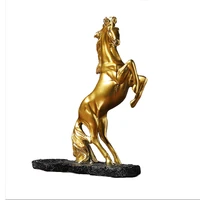 nordic animal golden horse resin sculpture figurines statue decorative items for home livingroom