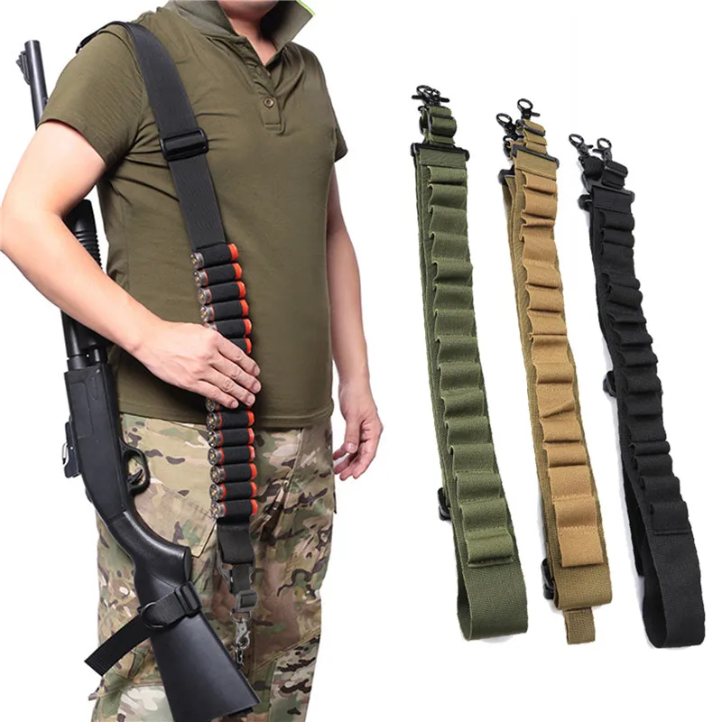 

Tactical 15 Rounds Ammo Shell Holder Belt Rifle 12 Gauge Ammo Pouch Military Shooting Bullet Cartridges Holster Shoulder Strap